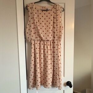 Gilli Brown Polka Dot TanChiffon Dress